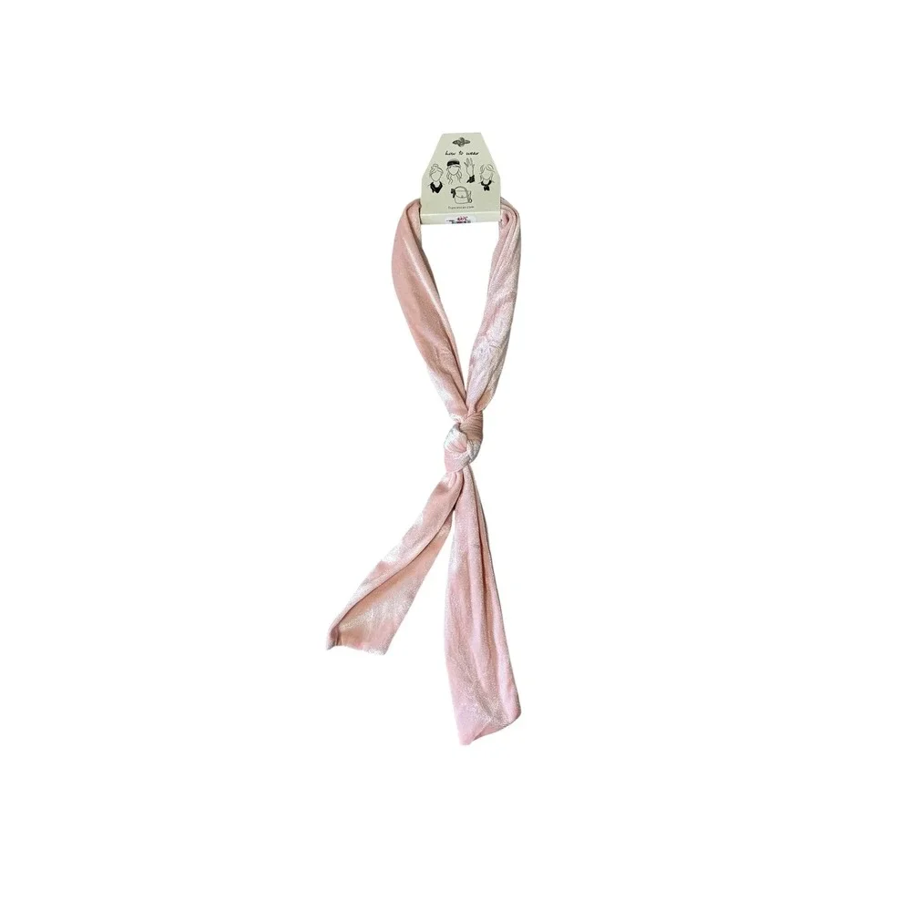 Francescas Dusty Rose Velvet Skinny Scarf Shimmer Multi-Way Headband BOWIE-LL144
